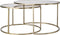 Light & Living Salontafel Duarte - Bruin Glas/Goud - Ø65+Ø75cm - Modern