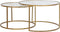 Light & Living Salontafel Duarte - Glas/Antiek Goud - Ø75+Ø65cm - Klassiek,Luxe