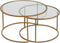Light & Living Salontafel Duarte - Glas/Antiek Goud - Ø75+Ø65cm - Klassiek,Luxe