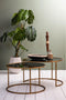 Light & Living Salontafel Duarte - Smoke Zwart/Goud - Ø65+Ø75cm - Klassiek,Luxe