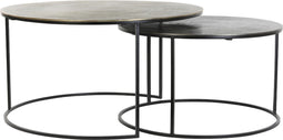 Light & Living Salontafel Primo - Brons/Zwart - Ø61+Ø76cm - Modern