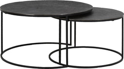 Light & Living Salontafel Rengo - Zwart - Ø61+Ø76cm - Industrieel