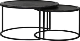 Light & Living Salontafel Talca - Antiek Lood - Ø60+Ø78cm - Industrieel