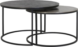 Light & Living Salontafel Talca - Antiek Lood - Ø67,5+Ø75cm - Modern