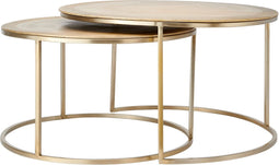 Light & Living Salontafel Talca - Licht Goud - Ø75cm +Ø65cm - Modern