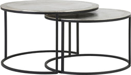 Light & Living Salontafel Talca - Nikkel - Ø75cm +Ø67,5cm - Modern