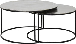 Light & Living Salontafel Thizas - Ruw nikkel/Zwart - S/2