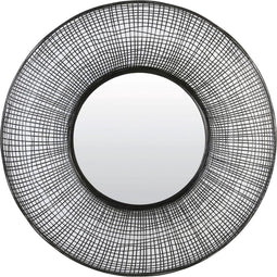 Light & Living Samat Wandspiegel - Zwart - Ø78x12 cm