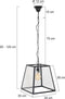 Light & Living SAUNTE Hanglamp glas metaal zwart 34,5X34X34