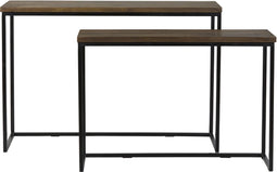 Light & Living - Side BRYSON - 120x40x82cm - Bruin - Set van 2