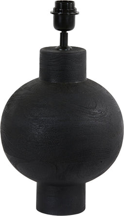 Light & Living Tafellamp Barumi - Mangohout - 42cm - Mat Zwart - excl. kap