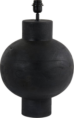 Light & Living Tafellamp Barumi - Mangohout - 55cm - Mat Zwart - excl. kap