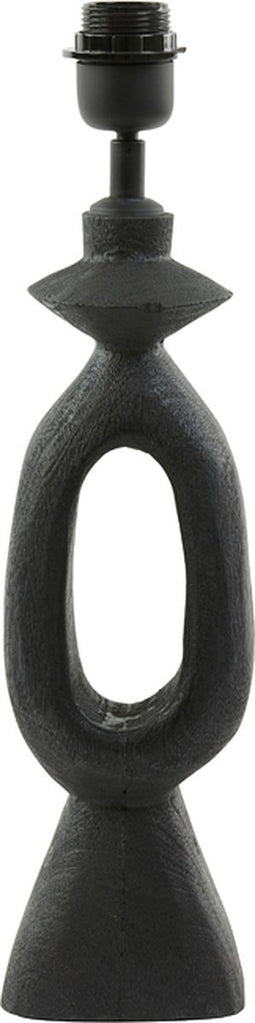 Light & Living Tafellamp Django - Mangohout - 45cm - Mat Zwart - excl. kap