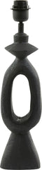 Light & Living Tafellamp Django - Mangohout - 45cm - Mat Zwart - excl. kap