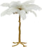 Light & Living Tafellamp Feather - Goud/Wit - Ø65cm - Modern - Kerst cadeau - Kerst cadeautjes - Cadeau vrouw - Cadeau man - Cadeau voor haar - Cadeau voor hem - Kerstcadeau - Kerst kado - Kado man - Kado vrouw
