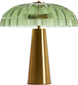 Light & Living Tafellamp Fungo - Groen/Goud - Ø40cm - 2L - Modern - Kerst cadeau - Kerst cadeautjes - Cadeau vrouw - Cadeau man - Cadeau voor haar - Cadeau voor hem - Kerstcadeau - Kerst kado - Kado man - Kado vrouw