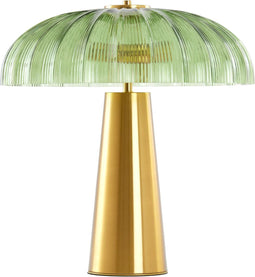 Light & Living Tafellamp Fungo - Groen/Goud - Ø50cm - 2L - Modern - Kerst cadeau - Kerst cadeautjes - Cadeau vrouw - Cadeau man - Cadeau voor haar - Cadeau voor hem - Kerstcadeau - Kerst kado - Kado man - Kado vrouw