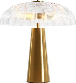 Light & Living Tafellamp Fungo - Helder/Goud - Ø40cm - 2L - Modern - Kerst cadeau - Kerst cadeautjes - Cadeau vrouw - Cadeau man - Cadeau voor haar - Cadeau voor hem - Kerstcadeau - Kerst kado - Kado man - Kado vrouw