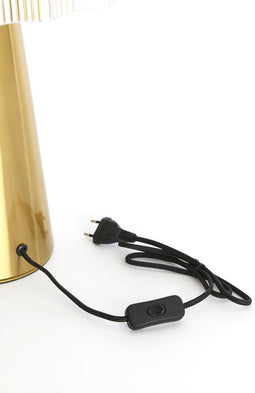 Light & Living Tafellamp Fungo - Helder/Goud - Ø50cm - 2L - Modern - Kerst cadeau - Kerst cadeautjes - Cadeau vrouw - Cadeau man - Cadeau voor haar - Cadeau voor hem - Kerstcadeau - Kerst kado - Kado man - Kado vrouw