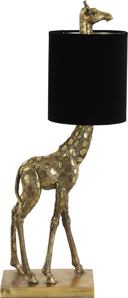 Light & Living Tafellamp Giraffe - Goud/Zwart - 26x16x61cm - Modern - Kerst cadeau - Kerst cadeautjes - Cadeau vrouw - Cadeau man - Cadeau voor haar - Cadeau voor hem - Kerstcadeau - Kerst kado - Kado man - Kado vrouw