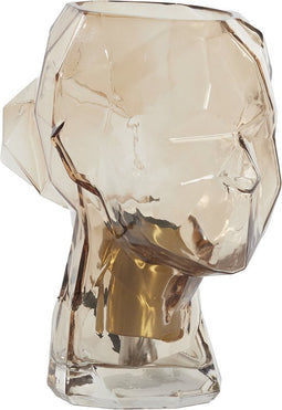 Light & Living Tafellamp Head - Glas - Ø20cm - Bruin