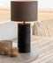 Light & Living Tafellamp Mauro - Mangohout - 48cm - Mat Zwart - excl. kap