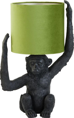 Light & Living Tafellamp Monkey - Zwart/Groen - 33x24x51cm - Modern