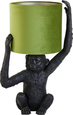 Light & Living Tafellamp Monkey - Zwart/Groen - 46x32x68cm - Modern