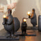 Light & Living Tafellamp Penguin - Zwart - 16x13x34cm - Modern