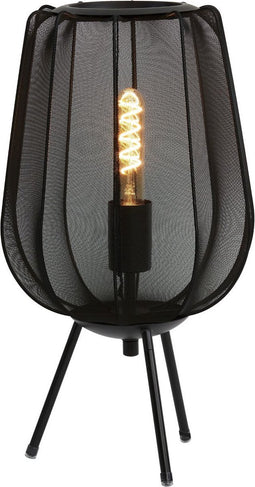 Light & Living Tafellamp Plumeria - Zwart - Ø25cm - Modern - Kerst cadeau - Kerst cadeautjes - Cadeau vrouw - Cadeau man - Cadeau voor haar - Cadeau voor hem - Kerstcadeau - Kerst kado - Kado man - Kado vrouw