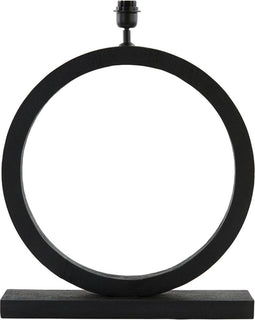 Light & Living Tafellamp Tinar - Mangohout - 64cm - Mat Zwart - excl. kap