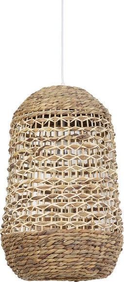 Light & Living Tripoli Hanglamp - Rotan Naturel/Wit - Ø37,5x58cm