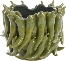 Light&living Vaas deco 25,5x24,5x20,5 cm PEPPER keramiek donker groen