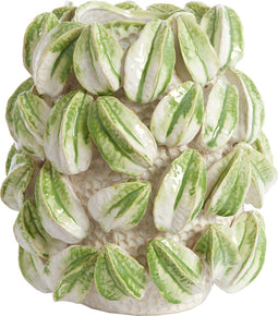Light&living Vaas deco 32x31,5x36,5 cm CARAMBOLA keramiek crème+groen