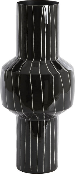 Light&living Vaas deco Ø18x42 cm SENUMA glanzend zwart+wit