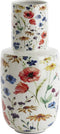 Light&living Vaas deco Ø20x40 cm YVOTY wit+bloemen print