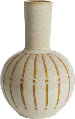 Light&living - Vaas deco Ø34x52 cm ULLOA keramiek glans crème+bruin