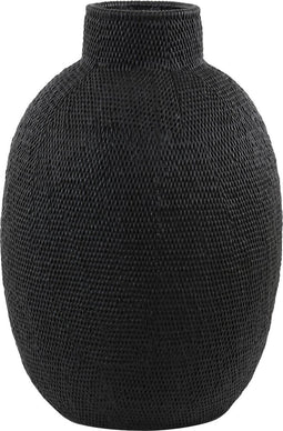 Light & Living Vaas Mashaba - Zwart - Ø40cm - Modern - Cadeau - Cadeautje - Cadeautjes - Cadeau vrouw - Cadeau man - Cadeau voor haar - Cadeau voor hem - Kado - Kado man - Kado vrouw