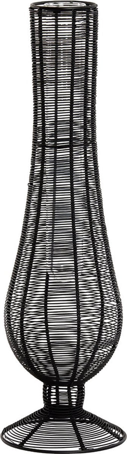 Light&living Vaas Ø17x60 cm TUPURI mat zwart-glas helder
