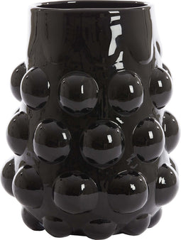 Light&living Vaas Ø24x30 cm HAROA glas zwart