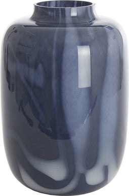Light&living Vaas Ø24x34 cm KOBALA glas blauw-crème