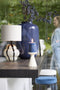 Light&living Vaas Ø34x50 cm KOBALA glas blauw-crème