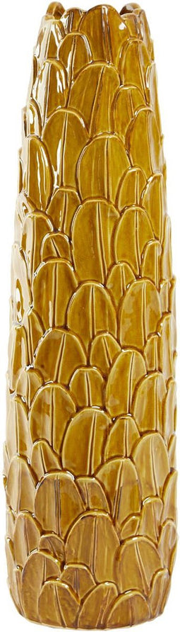 Light & Living Vaas Toine - Geel - 16.5x16.5x59cm - Modern - Kerst cadeau - Kerst cadeautjes - Cadeau vrouw - Cadeau man - Cadeau voor haar - Cadeau voor hem - Kerstcadeau - Kerst kado - Kado man - Kado vrouw