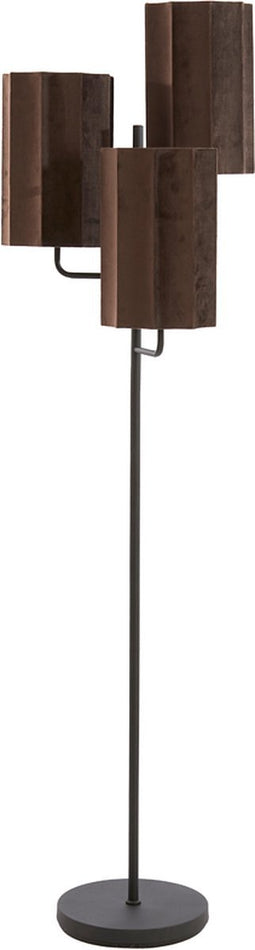 Light & Living Vloerlamp Edisa - 3-lamps - Donkerbruin/Mat Zwart
