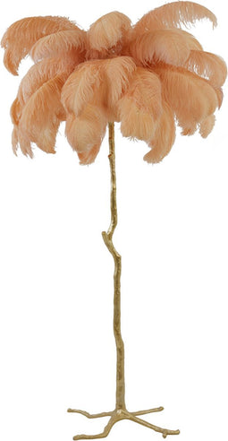 Light & Living Vloerlamp Feather - Perzik