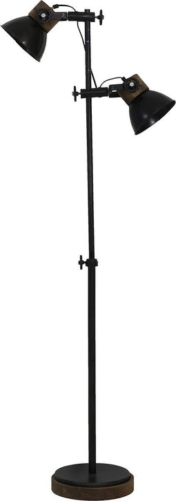 Light & Living Vloerlamp JODY - zwart-zink + weather barn - L