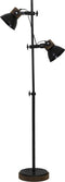 Light & Living Vloerlamp JODY - zwart-zink + weather barn - L