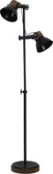 Light & Living Vloerlamp JODY - zwart-zink + weather barn - L