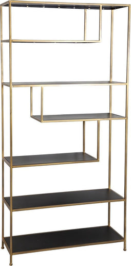 Light & Living Wandkast Ylaya - Goud/Zwart - 100x35x203cm