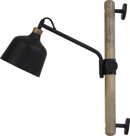 Light & Living Wandlamp Banu - Zwart/Hout - 40x14x44cm - Binnen Landelijk,Retro